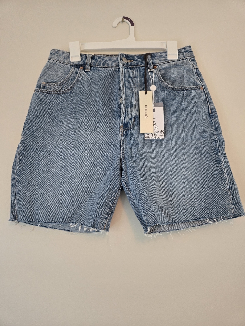 Rollas Classic Straight High Rise Womens 90s Relaxed Shorts Blue Size 30/12